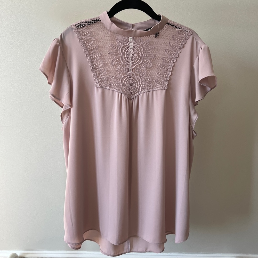 Express top with lace detail